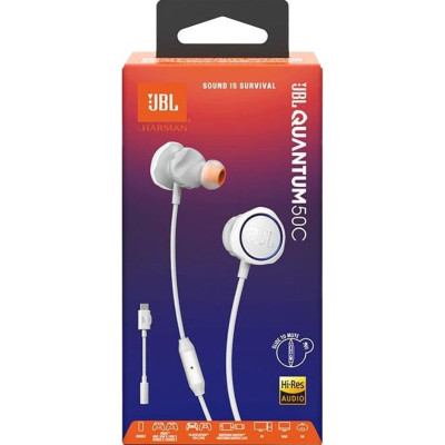 Гарнiтура JBL Quantum 50C White (JBLQTUM50CWHT) Гарнiтура JBL Quantum 50C White (JBLQTUM50CWHT)