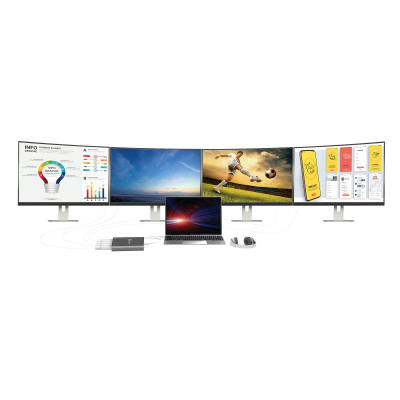 Адаптер J5create USB-A - 4 HDMI (M/F), Silver (JCA366-N)