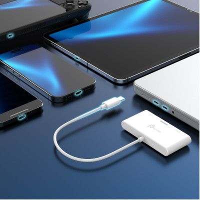 USB-хаб J5create USB-C 3-в-1 White (JCA399-N)