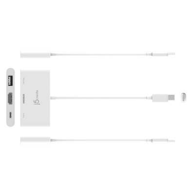 USB-хаб J5create USB-C 3-в-1 White (JCA399-N)