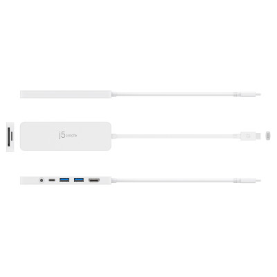 USB-хаб J5create USB-C 6-в-1 White (JCD373-N)
