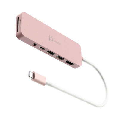 USB-хаб J5create USB-C 6-в-1 Rose (JCD373ER-N)
