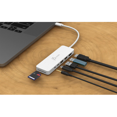 USB-хаб J5create USB-C 6-в-1 White (JCD373EW-N)