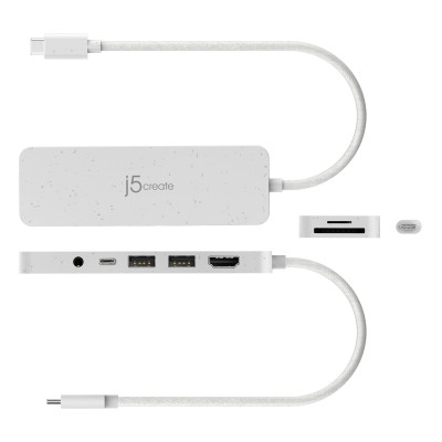 USB-хаб J5create USB-C 6-в-1 White (JCD373EW-N)
