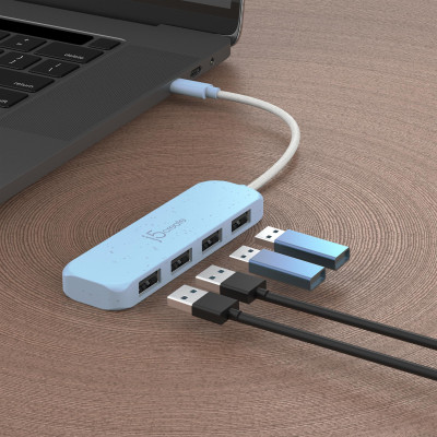 USB-хаб J5create 4 USB-A Cyan (JCH341EC-N) USB-хаб J5create 4 USB-A Cyan (JCH341EC-N)