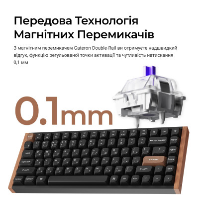 Клавіатура бездротова Keychron K2 HE Magnetic Switch Black RGB (K2H-F1-UA) Клавіатура бездротова Keychron K2 HE Magnetic Switch Black RGB (K2H-F1-UA)
