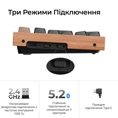 Клавіатура бездротова Keychron K2 HE Magnetic Switch Black RGB (K2H-F1-UA) Клавіатура бездротова Keychron K2 HE Magnetic Switch Black RGB (K2H-F1-UA)