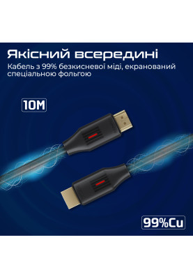 Кабель Promate HDMI - HDMI (M/M), 10 м, Black (prolink4k60-10m)