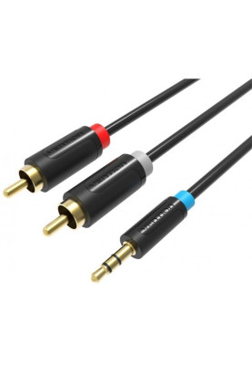 Кабель Vention 3.5 мм - 2хRCA (M/M), 5 м, Black (BCLBJ)