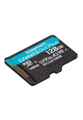 Карта пам`яті MicroSDXC  128GB UHS-I/U3 Class 10 Kingston Canvas Go! Plus R200/W200MB/s (SDCG4/128GBSP)