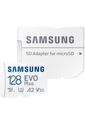 Карта пам`яті MicroSDXC  128GB UHS-I/U3 Class 10 Samsung Evo Plus R160MB/s + SD-адаптер (MB-MC128SA/EU)