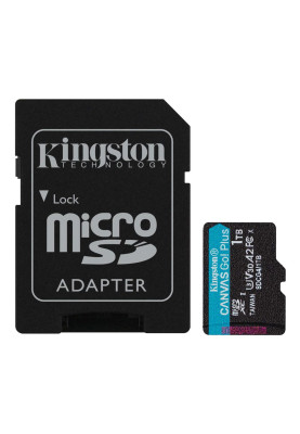 Карта пам`яті MicroSDXC 1TB UHS-I/U3 Class 10 Kingston Canvas Go! Plus R200/W160MB/s + SD-адаптер (SDCG4/1TB)