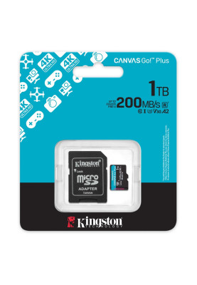 Карта пам`яті MicroSDXC 1TB UHS-I/U3 Class 10 Kingston Canvas Go! Plus R200/W160MB/s + SD-адаптер (SDCG4/1TB)