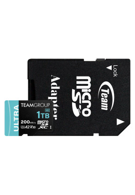 Карта пам`ятi MicroSDXC 1TB UHS-I/U3 Class 10 Team Ultra R200/W170MB/s + SD-адаптер (TULMSDX1TIA2V3022503)