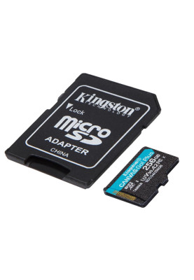 Карта пам`яті MicroSDXC   256GB UHS-I/U3 Class 10 Kingston Canvas Go! Plus R200/W160MB/s + SD-адаптер (SDCG4/256GB)