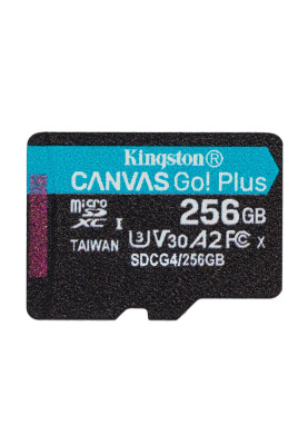 Карта пам`яті MicroSDXC  256GB UHS-I/U3 Class 10 Kingston Canvas Go! Plus R200/W160MB/s (SDCG4/256GBSP)