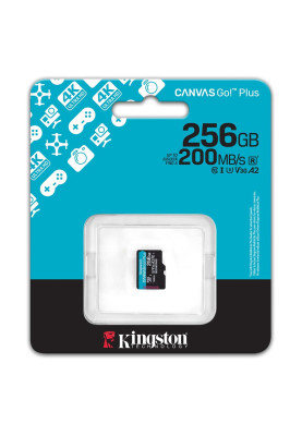 Карта пам`яті MicroSDXC  256GB UHS-I/U3 Class 10 Kingston Canvas Go! Plus R200/W160MB/s (SDCG4/256GBSP)