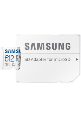 Карта пам`яті MicroSDXC  512GB UHS-I/U3 Class 10 Samsung Evo Plus R160MB/s + SD-адаптер (MB-MC512SA/EU)