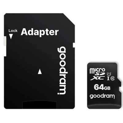 Карта пам`ятi MicroSDXC 64GB UHS-I Class 10 Goodram + SD-adapter (M1AA-0640R12) Карта пам`ятi MicroSDXC 64GB UHS-I Class 10 Goodram + SD-adapter (M1AA-0640R12)