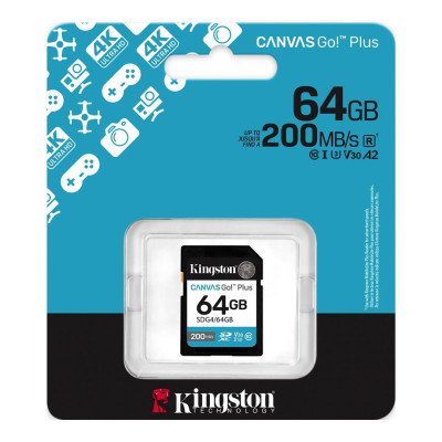 Карта пам`ятi SDXC 64GB UHS-I/U3 Class 10 Kingston Canvas Go! Plus R200/W200MB/s (SDG4/64GB) Карта пам`ятi SDXC 64GB UHS-I/U3 Class 10 Kingston Canvas Go! Plus R200/W200MB/s (SDG4/64GB)