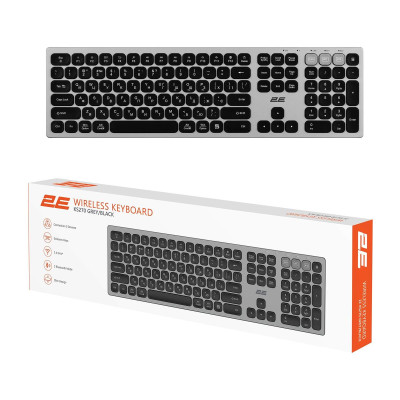 Клавіатура бездротова 2E KS270 WL/BT EN/UKR Grey/Black (2E-KS270WBGR_UA) Клавіатура бездротова 2E KS270 WL/BT EN/UKR Grey/Black (2E-KS270WBGR_UA)