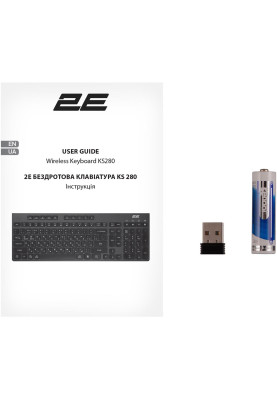Клавіатура бездротова 2E KS280 WL/BT EN/UKR Grey/Black (2E-KS280WBGR_UA)