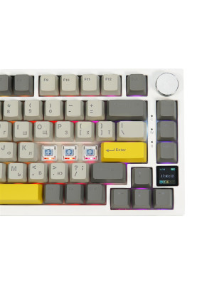 Клавіатура бездротова Epomaker AK820 Pro 75% Flying Fish Switch Hot-Swap (2.4G/BT/USB) RGB UA White (AK820-PRO-W-FF)