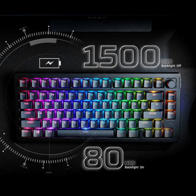 Клавіатура бездротова HyperX Alloy Rise 75 Red RGB UA Black (91Y91AA) Клавіатура бездротова HyperX Alloy Rise 75 Red RGB UA Black (91Y91AA)