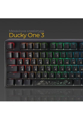 Клавіатура Ducky One 3 Cherry MX Red RGB UA USB Black (DKON2108ST-RUAPXCLAWSC1)