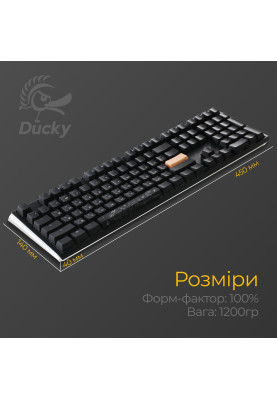 Клавіатура Ducky One 3 Cherry MX Red RGB UA USB Black (DKON2108ST-RUAPXCLAWSC1)
