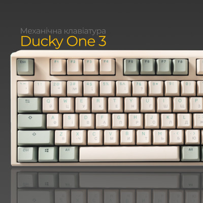 Клавіатура Ducky One 3 Cherry MX Speed Silver UA USB Matcha Cream (DKON2108-PUAPXМAEGGC1)