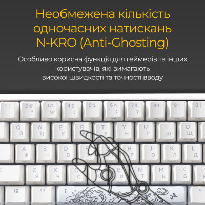 Клавіатура Ducky One 3 Mini Cherry MX Red RGB UA USB White (DKON2161ST-RUAPXPWWWSC1)