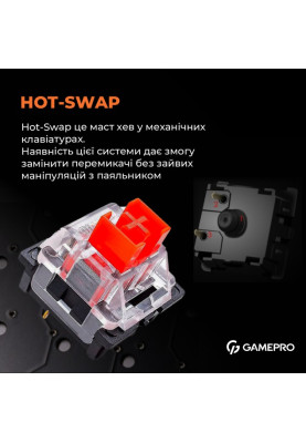 Клавіатура GamePro MK130R Red Swich Hot-Swap RGB Black