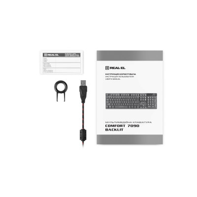 Клавіатура REAL-EL Comfort 7090 Backlit Black (EL123100031) Клавіатура REAL-EL Comfort 7090 Backlit Black (EL123100031)