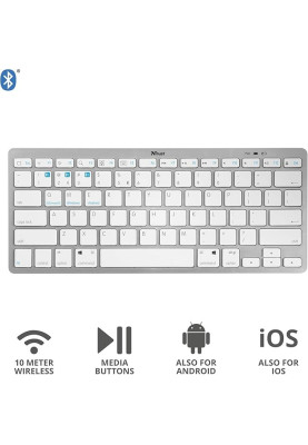 Клавіатура бездротова Trust Bluetooth Basics White (25486)