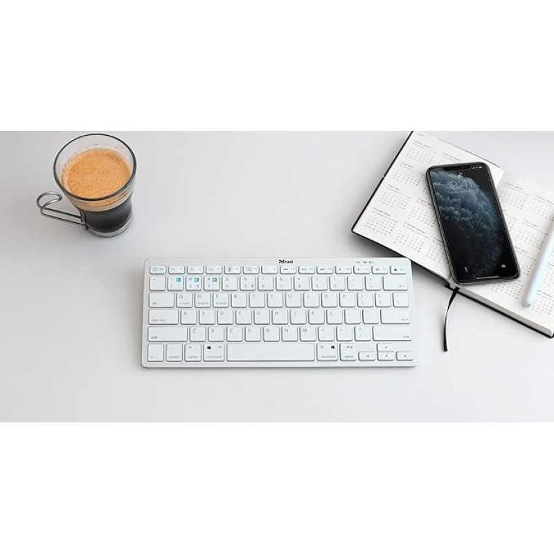 Клавіатура бездротова Trust Bluetooth Basics White (25486)