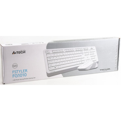 Комплект (клавіатура, миша) бездротовий A4Tech Fstyler FG1010 White