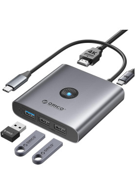 Концентратор USB Type-C Orico FAX3-5P-GY-EP Grey (CA914227)