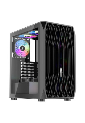 Корпус 1stPlayer AY7-BK-4F1 Black без БЖ