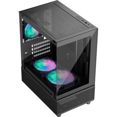 Корпус 1stPlayer Mi2-A-BK-2F7R-1F7 Black без БЖ