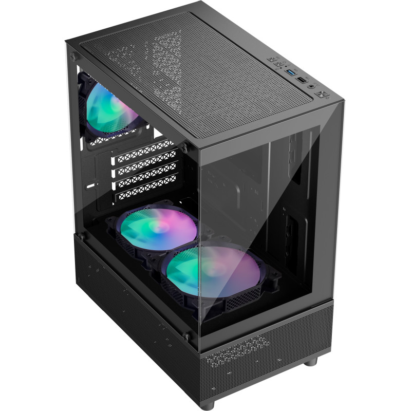 Корпус 1stPlayer Mi2-A-BK-2F7R-1F7 Black без БЖ