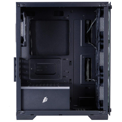 Корпус 1stPlayer X2-M-BK-4F7 Black без БЖ
