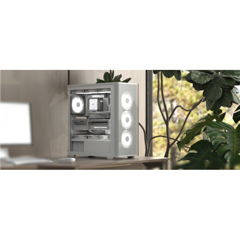 Корпус AeroCool D501A-G-WT-v2 (ACCM-DS01043.21) White без БЖ