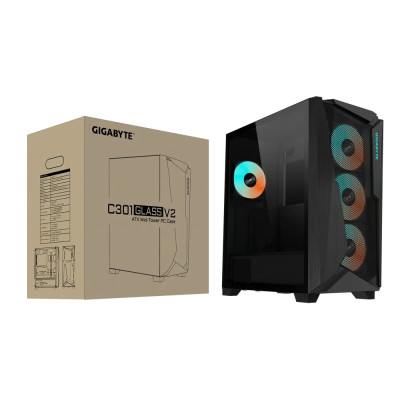 Корпус Gigabyte C301 Glass V2 Black без БЖ (C301G V2)