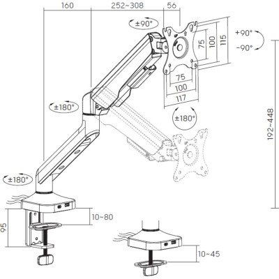Кріплення настільне для монітора OfficePro 17-40" White (MA451W)
