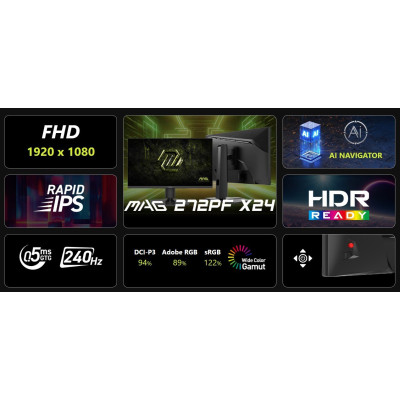 Монітор MSI 27" MAG 272PF X24 IPS Black 240Hz