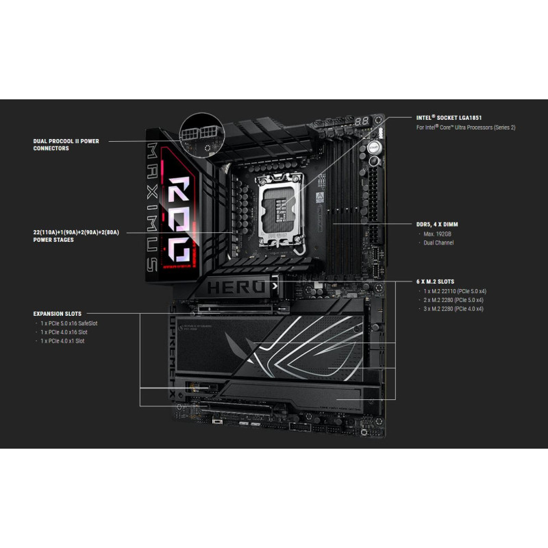 Материнська плата Asus ROG Maximus Z890 Hero Socket 1851