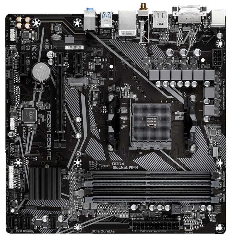 Материнська плата Gigabyte A520M DS3H AC Socket AM4