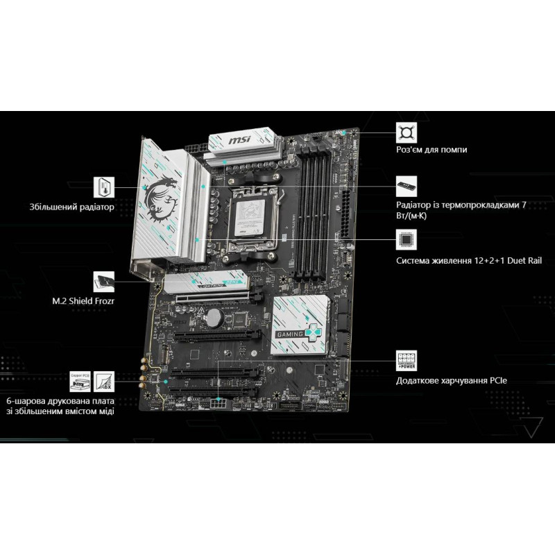 Материнська плата MSI B850 Gaming Plus WiFi Socket AM5