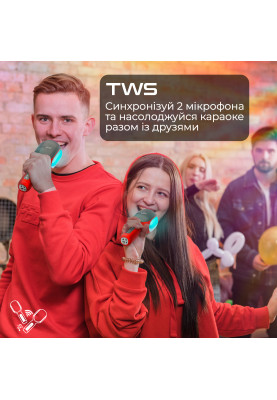 Мікрофон для караоке Promate VocalMic Bluetooth LED Red